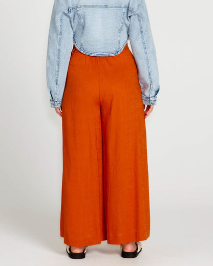 Francesca Wide Leg Pant - Rust