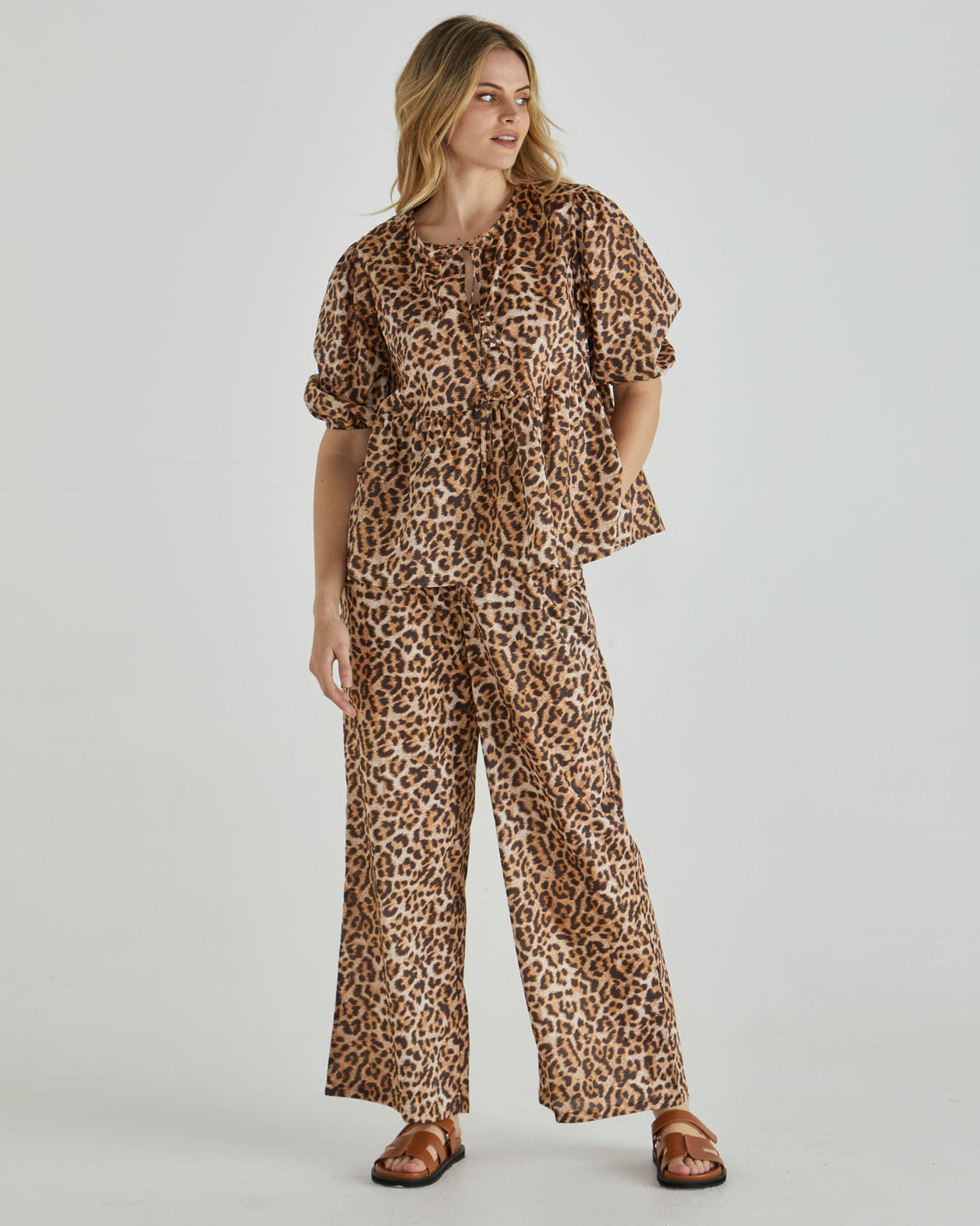 Sylvie Peplum Top - Animal Print