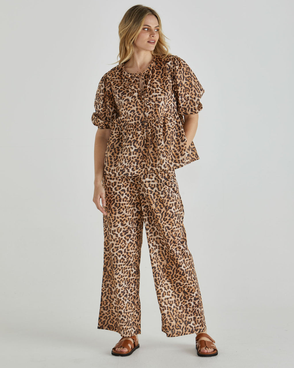 Sylvie Peplum Top - Animal Print