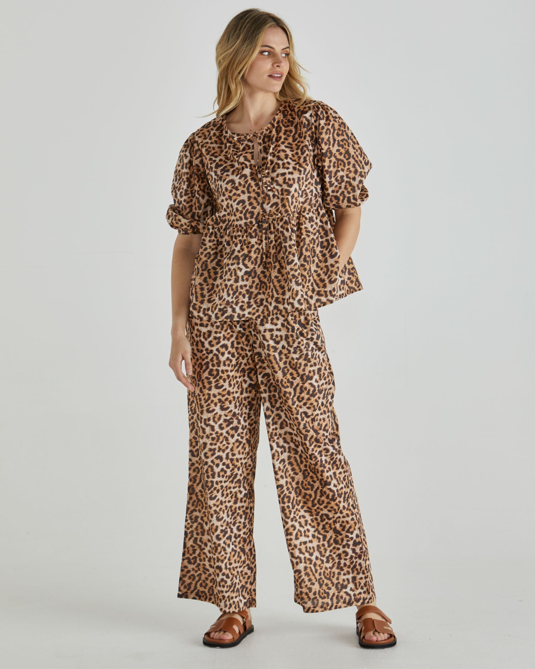 Sylvie Peplum Top - Animal Print