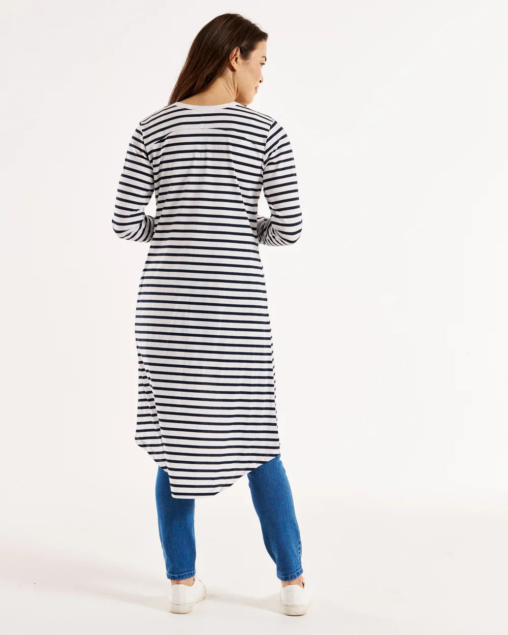 Byron Loose Sleeve Cardigan - Blue/White Stripe