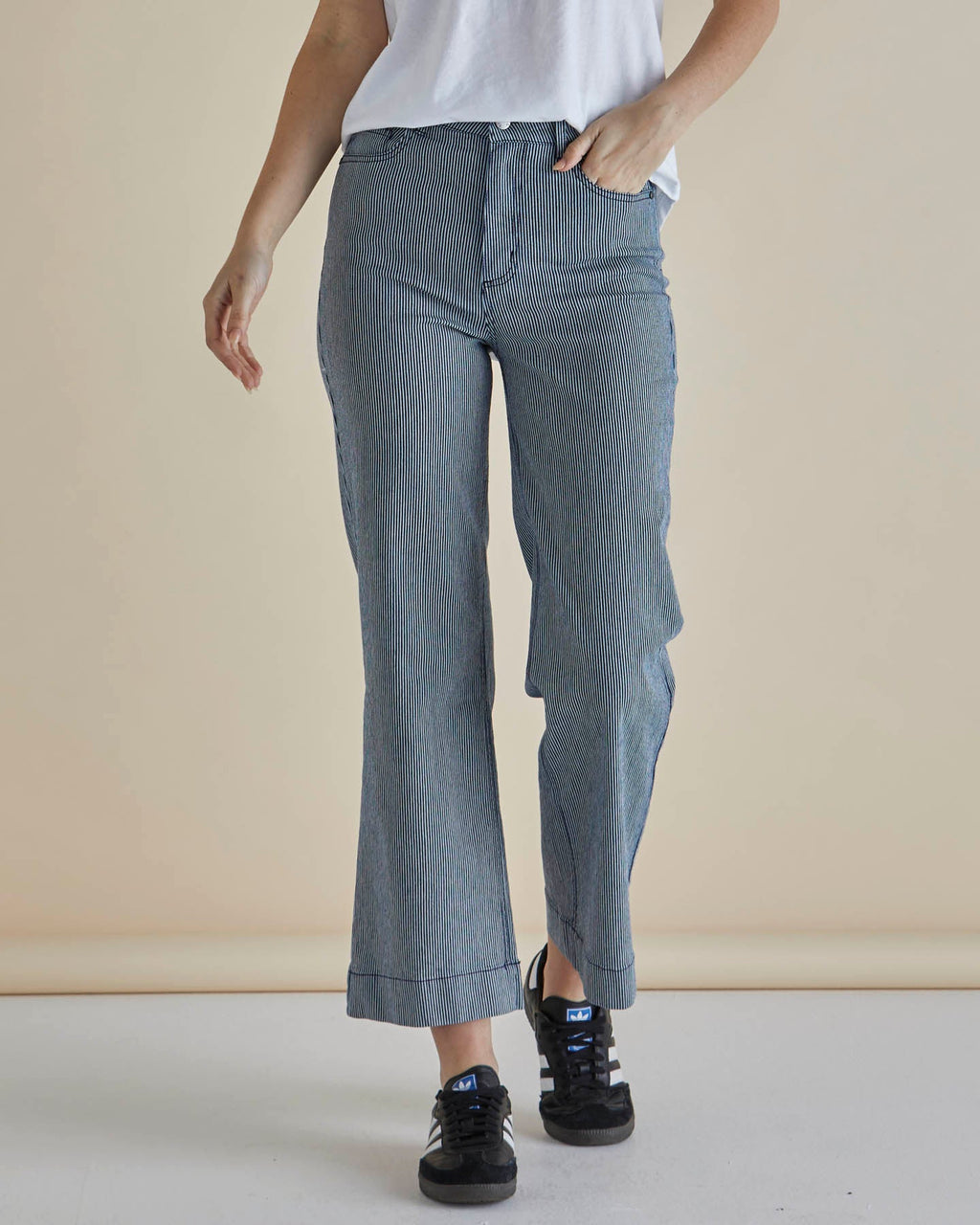 Willow Pinstripe Wide Leg Pants