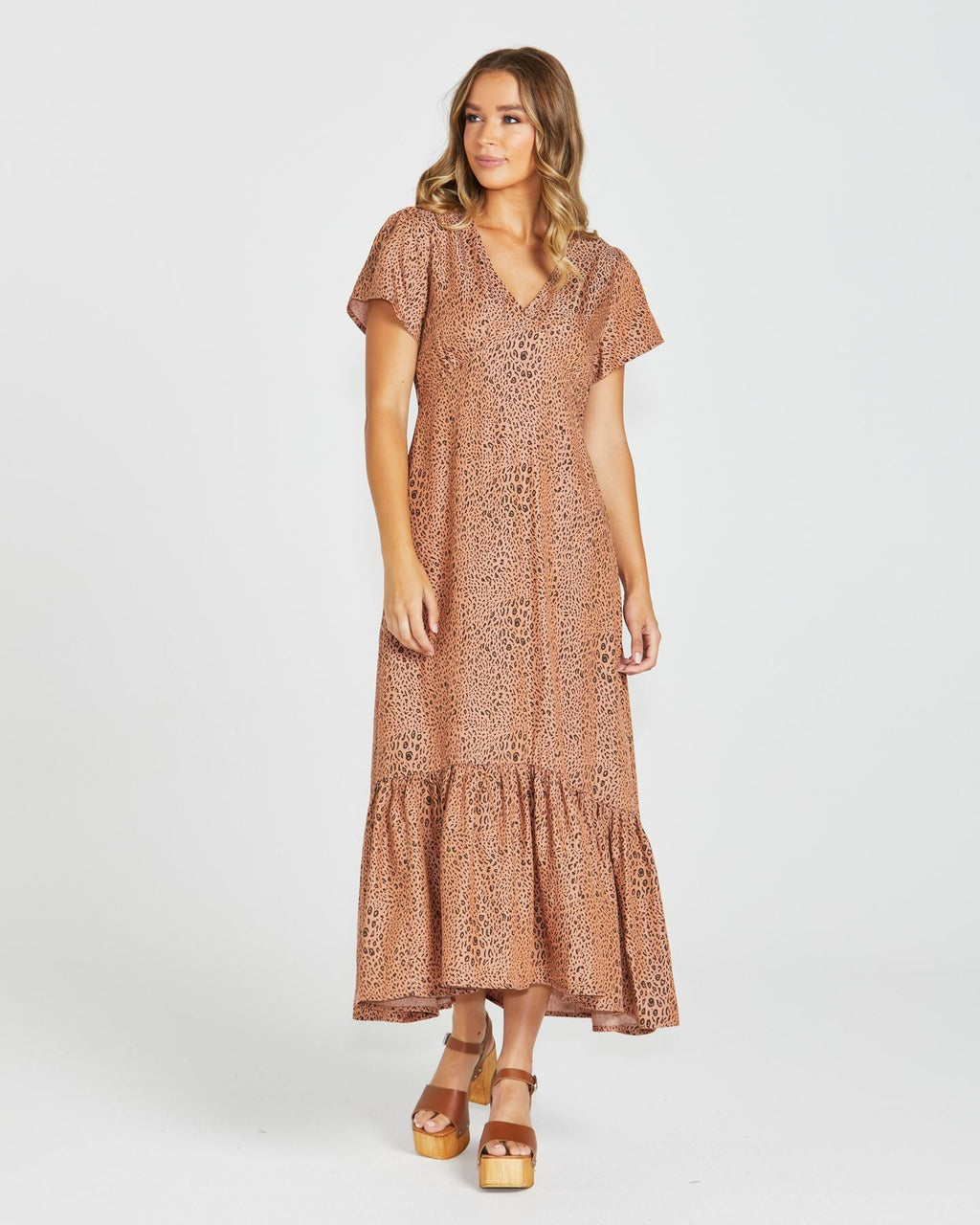 Davie Maxi Dress - Sandy Animal Print