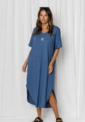 Ella Star Cotton Slub Tee - Denim