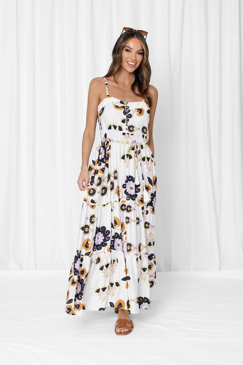 Freya Maxi Dress - white floral
