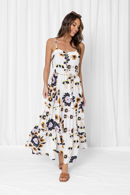 Freya Maxi Dress - white floral