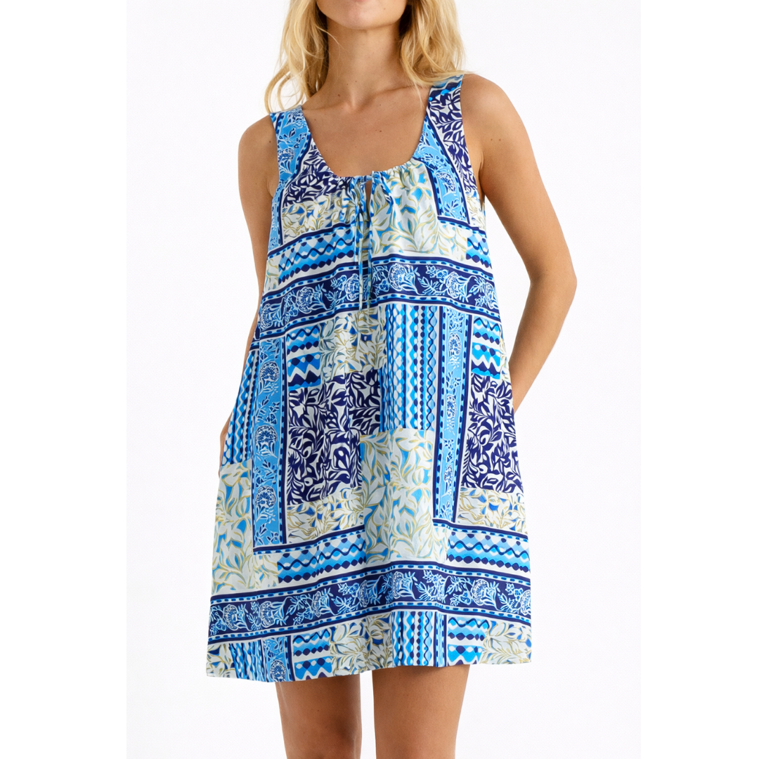 Isra Shift Dress - Sea Meadow