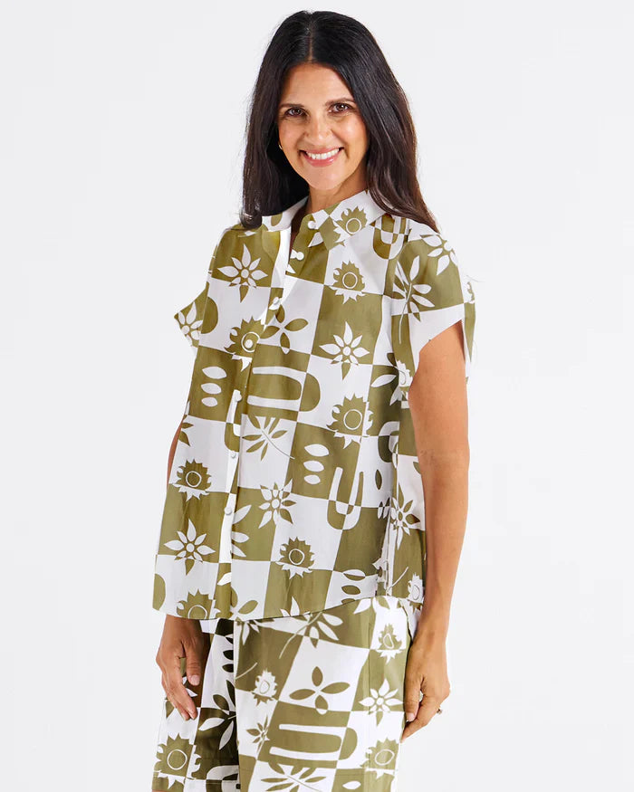 Mara Short Sleeve Shirt - Geo Floral