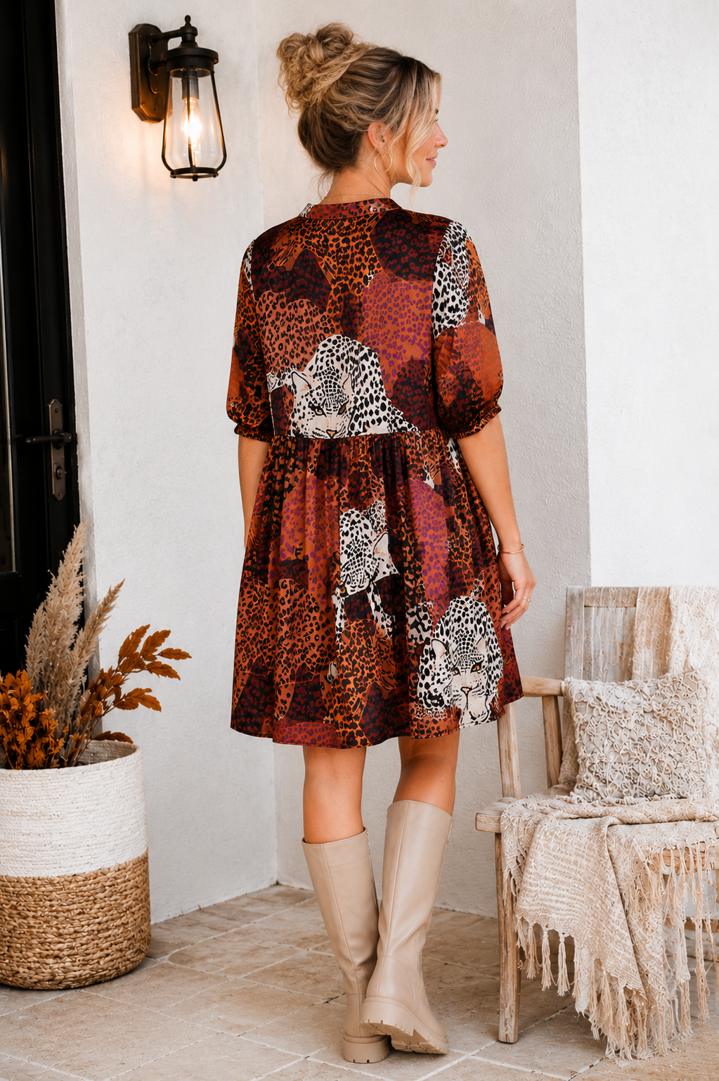 Sindi Shirt Dress - Leopard Mix Print